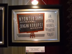 salah satu karya yang ditampilkan waktu Festival Anti Korupsi, UGM, 2014